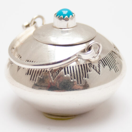 Petit Pot Miniature Turquoise Argent Sterling