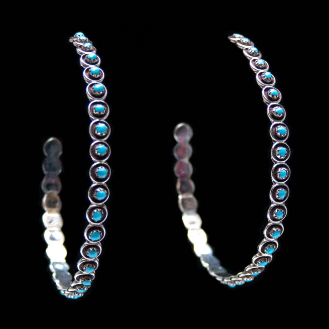 Large Turquoise Hoop Earrings