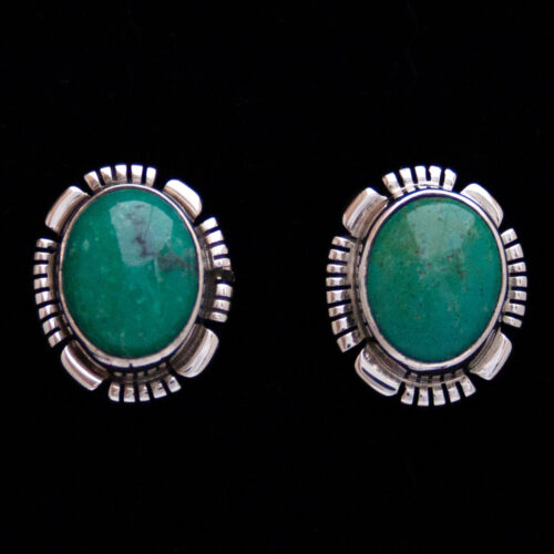 Johnnie Frank Green Turquoise Stud Earrings