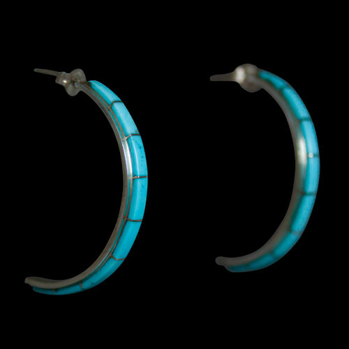 Native American Turquoise Hoop Earrings