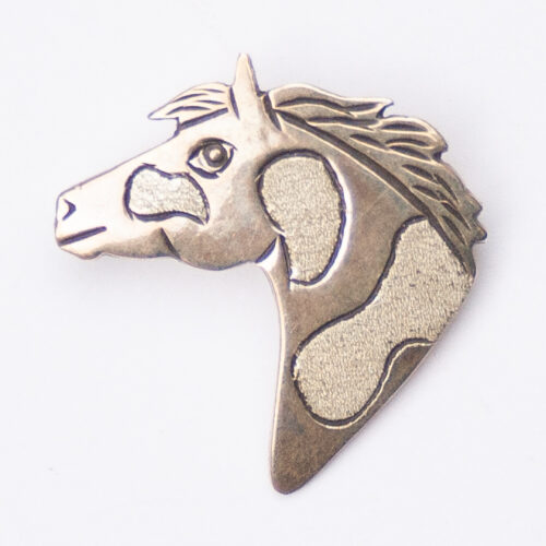 Lee Charley Left Facing Silver Horse Head Pin Brooch