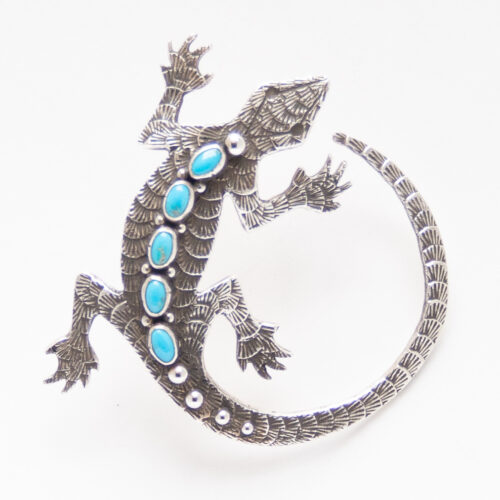 Lee Charley Turquoise Salamander Pin Brooch Pendant