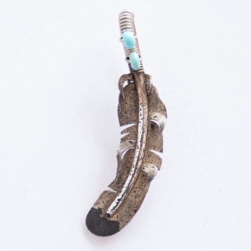Ernest Rangel Silver Feather Pin Brooch Pendant