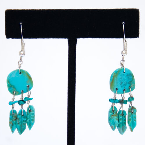 Turquoise Spirit Shield Drop Earrings