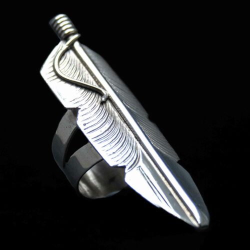 Chris Charley Large Silver Feather Ring