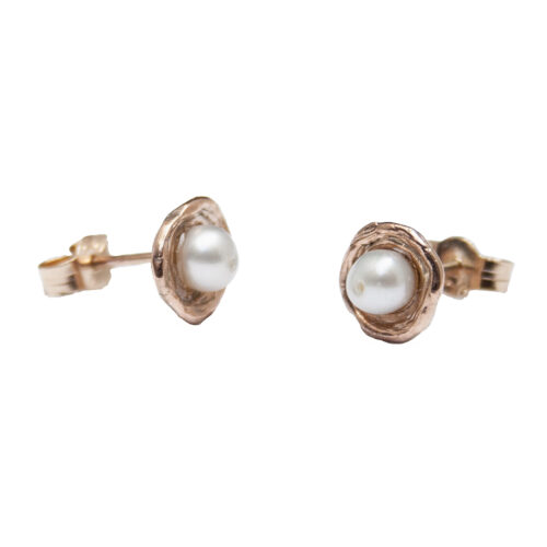 9K Gold Pearl Stud Earrings