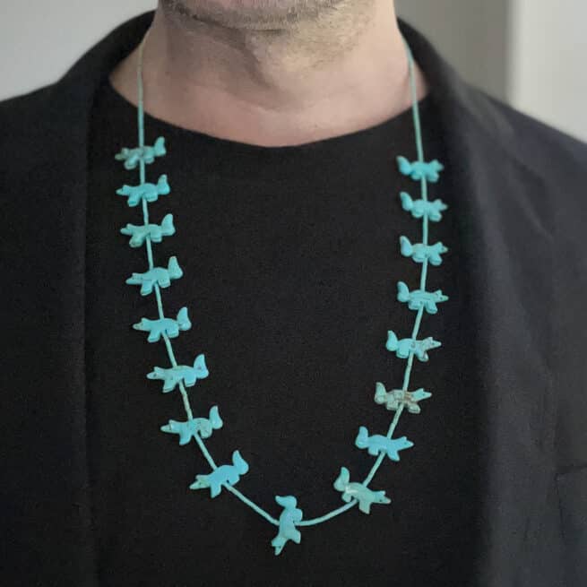 Zuni Turquoise Wolf Necklace