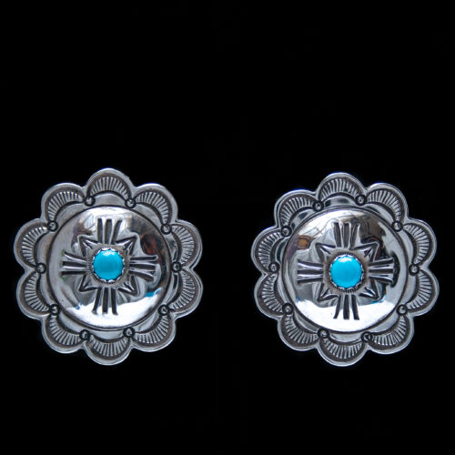 Silver Turquoise Clip-On Earrings