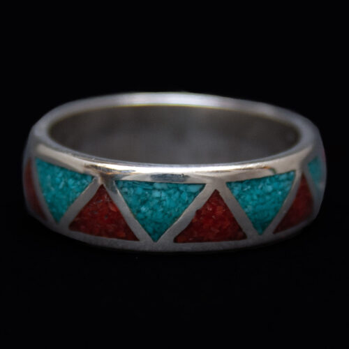 Red Blue Zigzag Ring