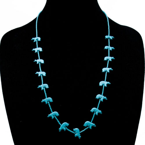 Turquoise Bear Spirit Animal Necklace