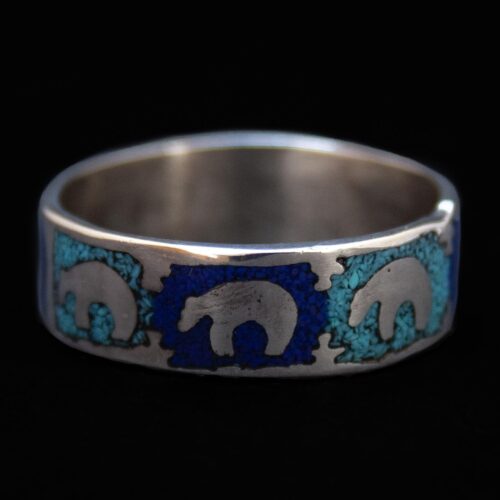 Turquoise Lapis Bear Ring