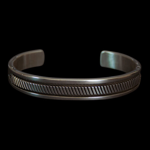Navajo Striated Silver Bracelet