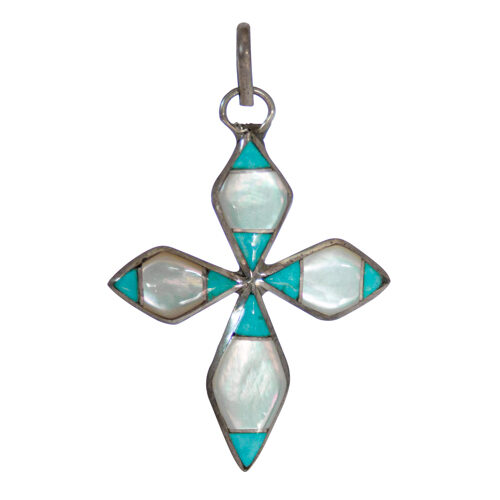 Turquoise Mother-of-Pearl Cross