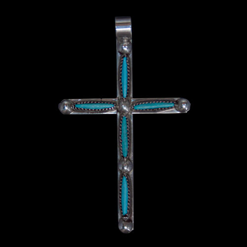 Zuni Turquoise Cross Pendant