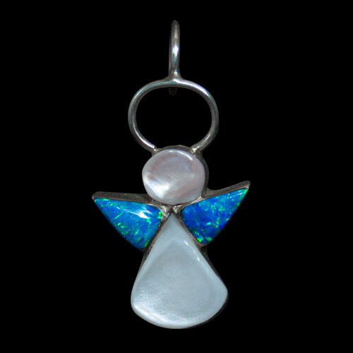 Dark Opal Angel Pendant