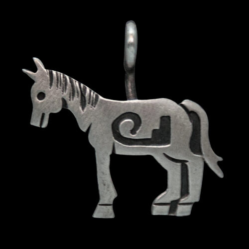 Horse Spirit Animal Silver Pendant