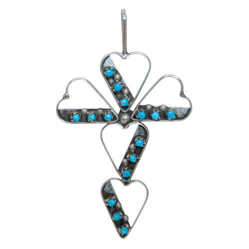 Love Cross Turquoise Pendant