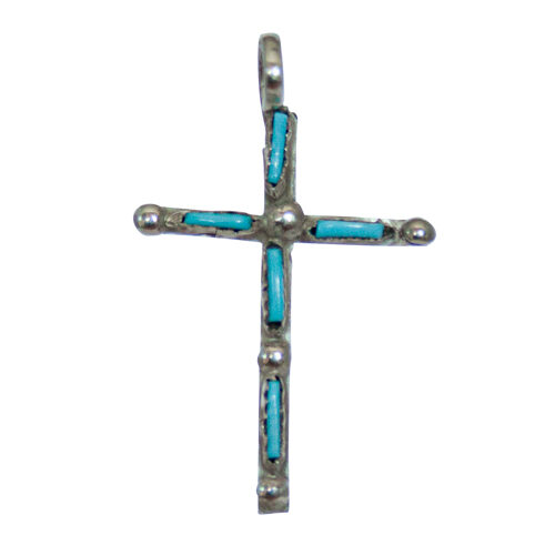 Crucifix Turquoise Amérindien