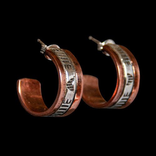 Copper Silver Hoop Earrings