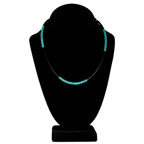 Delbert Crespin Jet Turquoise Necklace