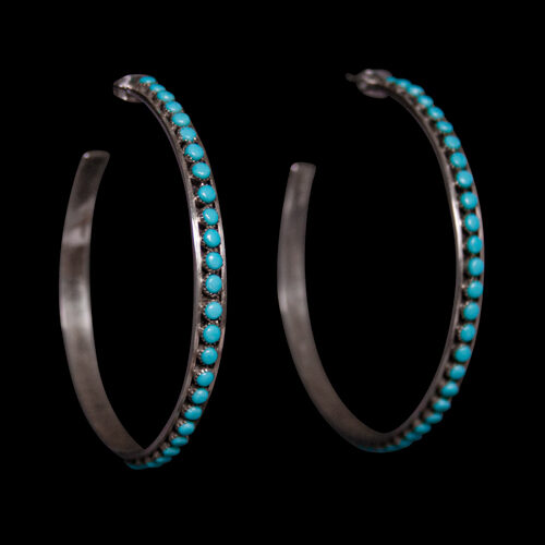 Lois Tzuni Turquoise Earring Hoops
