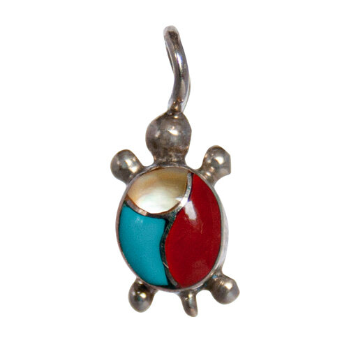 Yellow Blue Red Turtle Pendant