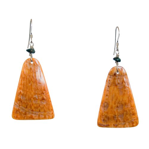 Triangular Orange Shell Earrings
