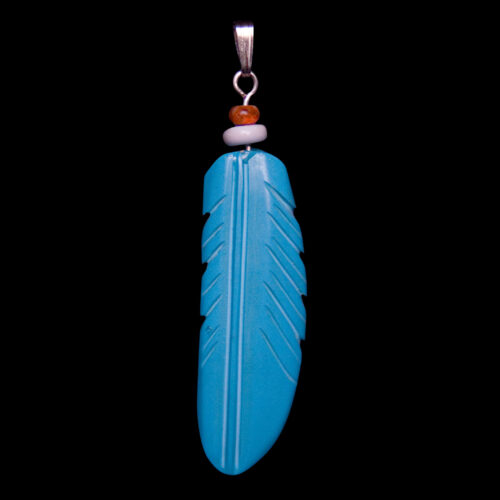 Collier Plume Turquoise