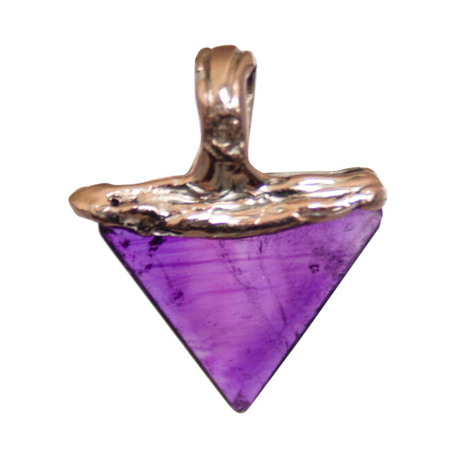 9K Gold Amethyst Arrowhead Pendant