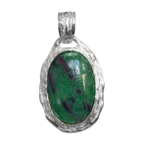 Ruby Zoisite Silver Medallion