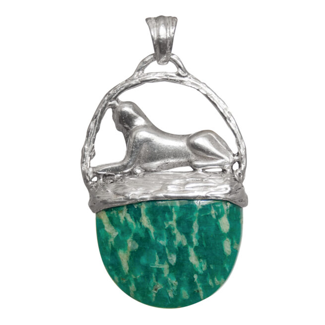 Silver Sphinx Amazonite Pendant