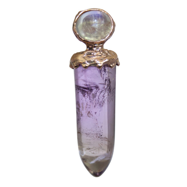 9K Gold Amethyst Moonstone Pendant