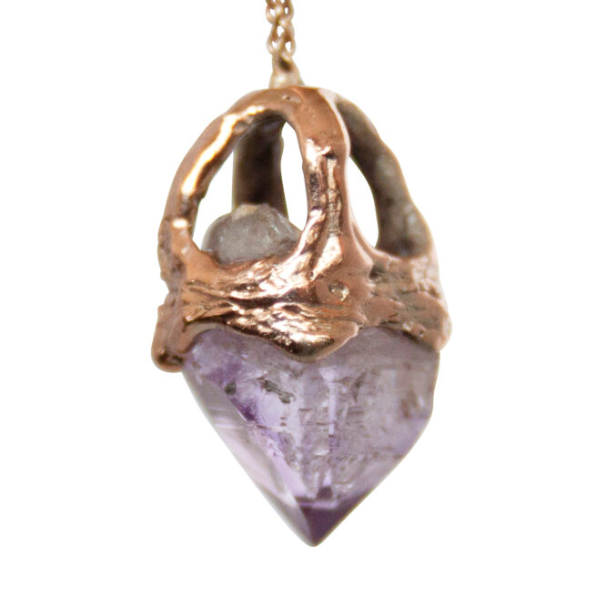 9K Gold Amethyst Pendulum