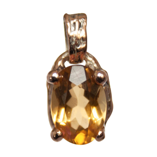 9K Gold Faceted Citrine Pendant