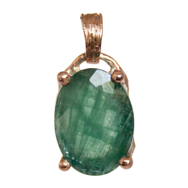 9K Gold Faceted Grandidierite Pendant