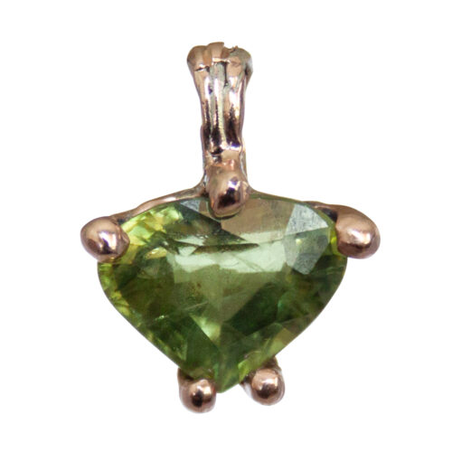 9K Gold Faceted Green Sapphire Pendant