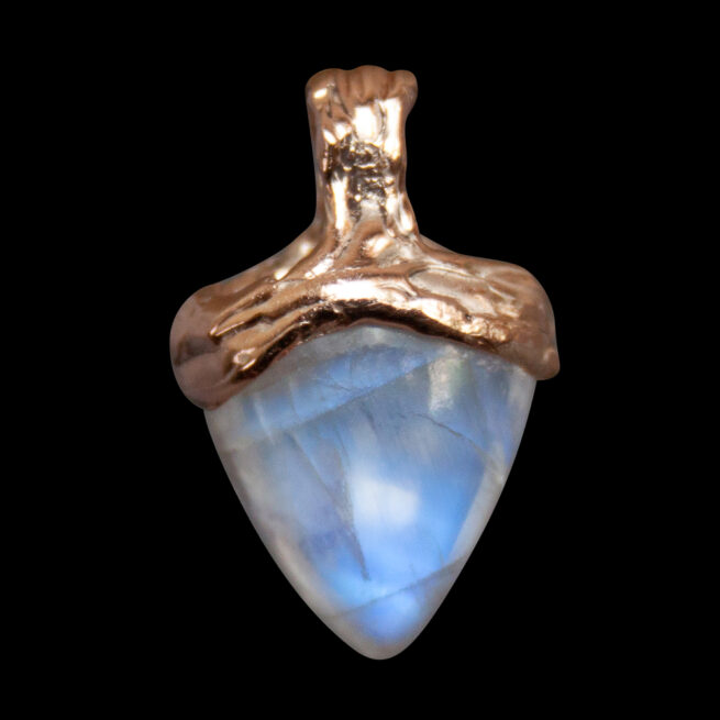 9K Gold Rainbow Moonstone Pendant