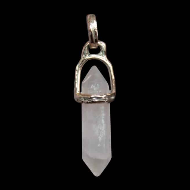 9K Gold Rose Quartz Point Pendant