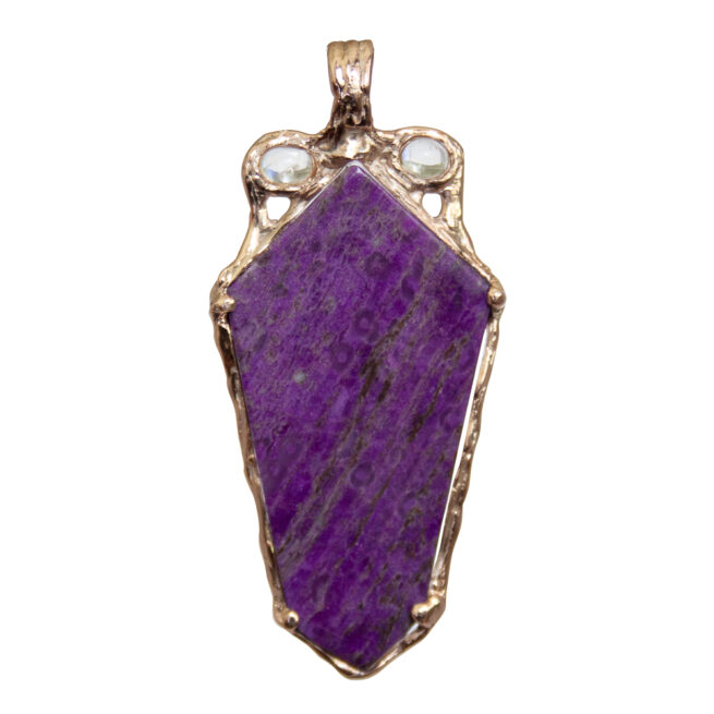 9K Gold Sugilite Moonstone Pendant