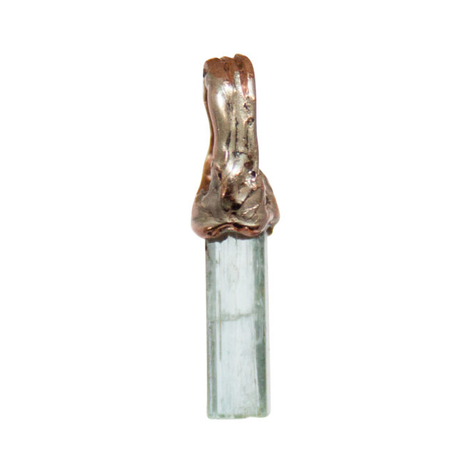 9K Gold Teeny Green Tourmaline Pendant