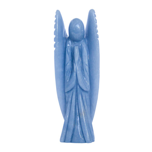 Blue Angelite Angel Carving