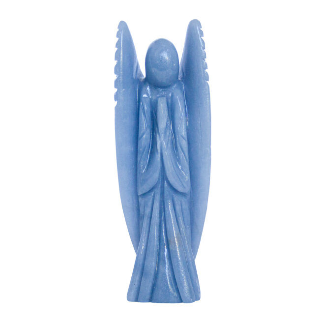 Blue Angelite Angel Carving