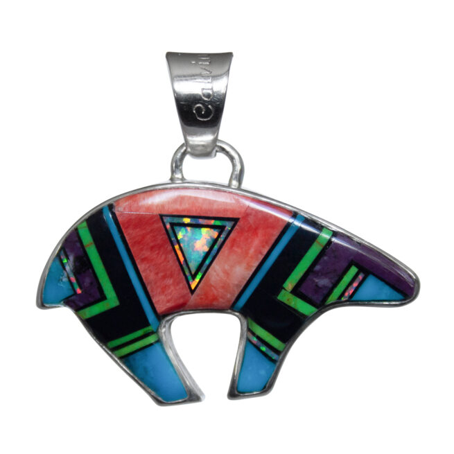 Calvin Begay Multicolour Bear Pendant