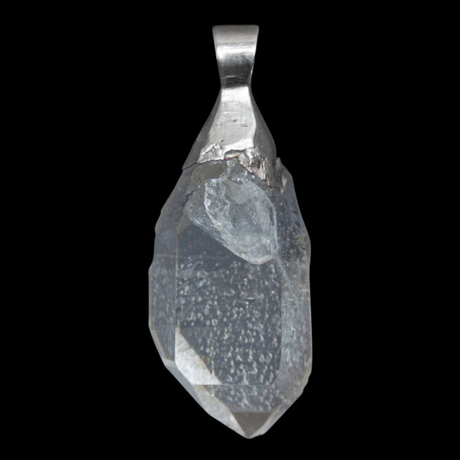 Chunky Clear Quartz Point Silver Pendant