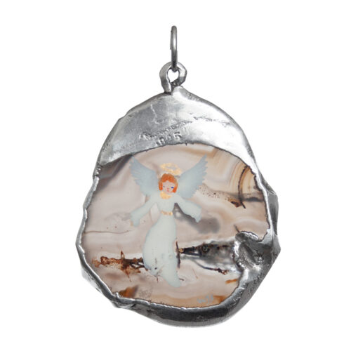 Guardian Angel Agate Silver Pendant
