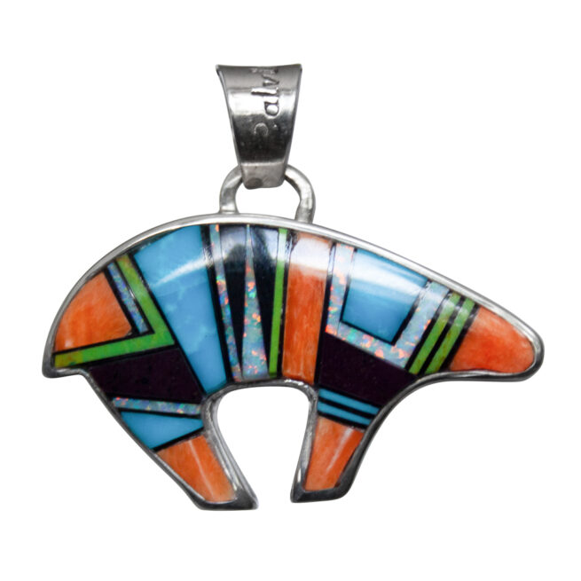 Reversible Navajo Bear Pendant