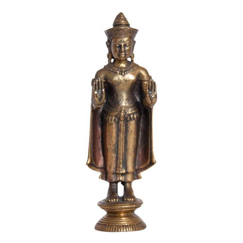 Thai Standing Buddha Brass Statue