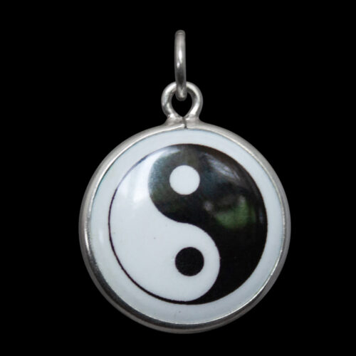 Yin Yang Circular Silver Pendant