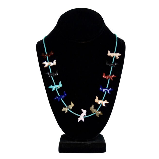 Zuni Wolf Fetish Spirit Animal Necklace