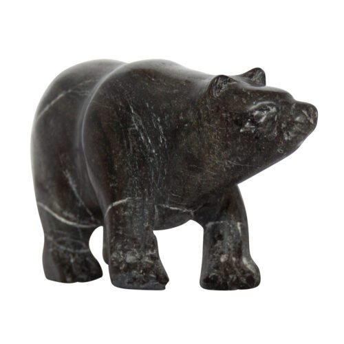 Black Serpentine Inuit Bear Carving